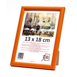 3-B Maui Picture Frame Orange 13 x 18 cm Wooden Frame Photo Frame Portrait Frame with Acrylic Glass
