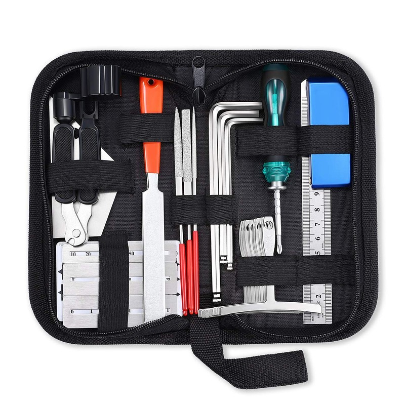 MIFOGE 25Pcs Guitar Repairing Tools Kit Setup Kit with Carry