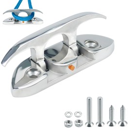 Boat Folding Cleats 4.5 inch, Boat Cleat 316 Stainless Steel, Rope Cleats for Deck, Flip Up Dock Cleat with Fastener, 1 PCS