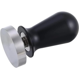 VIA CREMA Calibrated Espresso Tamper. Siebträger Tamper - with Spring Loaded Flat Stainless Steel Base (58.50 mm), 130167