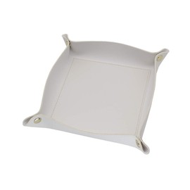 GUBEE PU Leder Taschenleerer, Leder Tablett,Valet Tray,Wasserdichtes und Leicht zu Reinigendes Tablett für Büro und Zuhause, Schreibtisch-Aufbewahrungsplatte für Key Coin Phone Jewelry Wallet (Weiß)