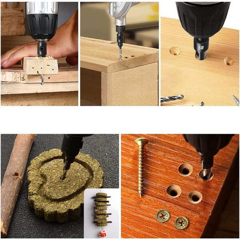 LUMBER JACK Countersink Drill Bit, 4 Pieces Hex Shank HSS