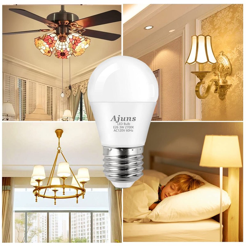 Ajuns LED 3W 25 Watt Light Bulbs Equivalent, 120V Ceiling