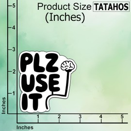 (3Pcs) Plz Use It Brain Stickers Funny Sarcastic Quote Humor Motivational Inspirational Gifts Waterproof Vinyl Decals for Kindle Water Bottle Bumper Car Hard Hat Phone Laptop 3x2.8