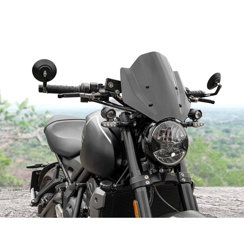 Motorcycle Windshield Deflector with Bracket Double Bubble Windscreen Fit for