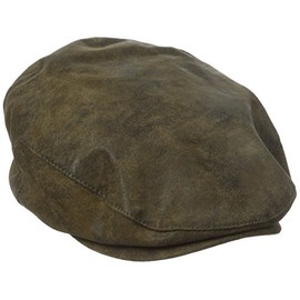 Stetson Men's Weathered Leather Ivy Cap, Brown, X-Large