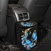 Oramclsy Butterfly Moon Print Car Trash Bag with Zipper Leakproof