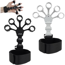 2Pzs Ejercitador de Dedos Mano de Agarre Ejercicios, Fortalecedor de Dedo Silicona con 6 Niveles de Resistencia, Grip Strength Trainer para Escalada, Guitarra y Rehabilitación, Finger Strengthener