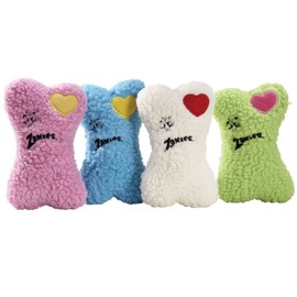 Zanies Embroidered Berber Bone Dog Toys, Pink