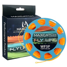 Maxcatch ECO Floating Fly Fishing Line Weight Forward Design with Welded Loop (3F,4F,5F,6F,7F,8F) (Fly Line-Orange (New), WF5F-100FT)