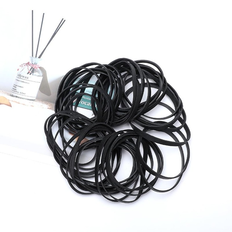 Wide Rubber Bands, Elastic Rubber, Black, Width 0.2 inches (5