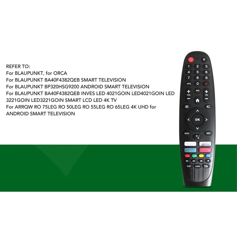 Voice Control Smart TV Remote Replacement for BLAUPUNKT, SANSUI, ORCA,