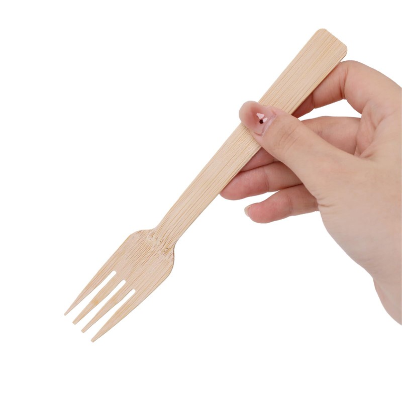 HTB Disposable Forks, 100 Pieces, 6.7 inches (17 cm), Natural
