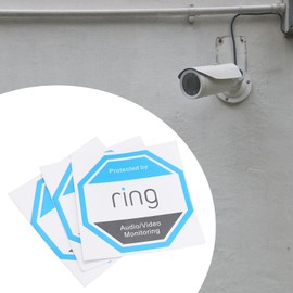 OTOTEC 10Pcs CCTV Doorbell Camera Sticker Ring Doorbell Stickers PVC Waterproof Sticker Camera Warning Sign Ring Security Stickers Decals CCTV in Operation, 10x10cm