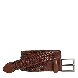 Johnston & Murphy Leather Braided Belt Cognac 44