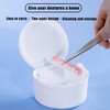 Ymlobch [2025 Upgrade] Pink Denture Soak, Retainer Cleaning Box, Leak