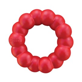 KONG Ring - Natural Rubber Ring Toy for Healthy Chewing Habits - Chew Toy Supports Dog Dental Health - Dog Toy Supports Instincts During Playtime - for Small/Medium Dogs
