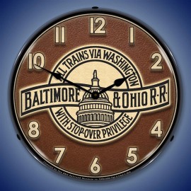 B&O Railroad 3 Wall Clock, LED Lighted