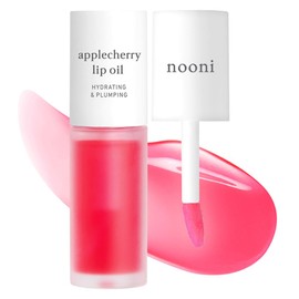 NOONI Korean Hydrating Lip Oil - Applecherry | Long-Lasting, Moisturizing, Plumping, Revitalizing for Dry Lips, Waterproof, No Peel Off, Hydrating, Nourishing Crystal Clear, 0.12 FL Oz
