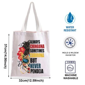 BLUPARK Mexican Lady Tote Bag Always Chingona Sometimes Cabrona But Never Pendeja Women Gift Mexican Gift Gift for Latina Women Tote (Always, Chingona Cabrona Tote)