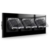 JIMEIDA 3 Socket Glass Flush-Mounted Black 16 Amp Sockets with