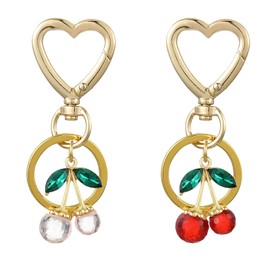 WEWAYSMILE 2 Pcs Cute Cherry Keychain Cherry Car Keychain Bag Keychain for Men And Women Keychains Bag Charms Backpack Car Holder Bag Accessories Holiday Gifts(Mixed Cherries)