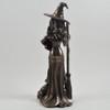 Bronze Colour Witch and Black Cat Gift Ornament Figurine