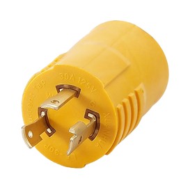 NEMA L5-30P to 5-15/5-20R Generator Adapter for Shore Power RV/Marine, 30 Amp 3-Prong Locking Generator Cord to 110V 15 Amp/120V 20 Amp Household Regular Outlet Adapter (Yellow)