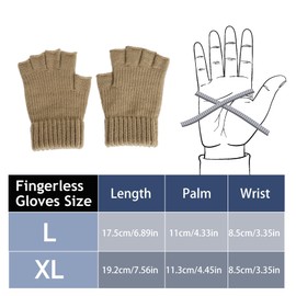 Mens Fingerless Gloves - Anti-Slip Thermal Knited Winter Gloves Soft Lining Half Finger Gloves for Outdoor Driving Cycling