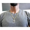 LIFETIME BLING 14K Small Gold Cross Necklace Pendant Charm with