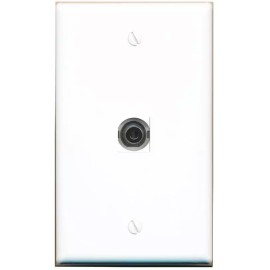 Wall Plate City 1 Port White Jack Face Plate Cover Wire Cable 1 Gang 3.5mm Wall Plate [White]