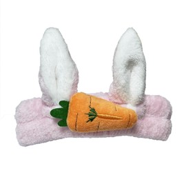 IVICOO Makeup Headband,Skincare Face Wash Headband,Spa Headbands For Girls Women,1 Pack Pink Bunny Ears