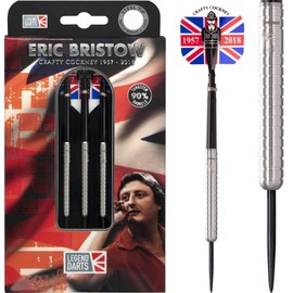 Legend Darts D0837 | Eric Bristow Original Crafty Cockney | Premium 90% Tungsten Steel Tip Dart Set | 26g