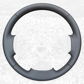 RedlineGoods Steering Wheel Cover Compatible with Nissan Titan 2004-12 Tailored - Not Universal! Genuine High Quality Italian Black Perforated Leather with Black Thread