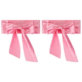 PATIKIL Satin Sash Belt, 2 Pcs Wedding Party Bridal Blank Satin Waist Belts Prom Accessory for Graduation Birthday Decoration DIY Accessory Homecoming, Pink
