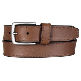 Lucky Brand Men Casual Leather Belt, Double Stitch-Tan, 34