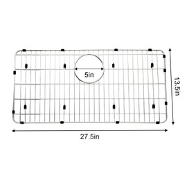 LKOBG2915SS Kitchen Sink Grate 27.5" x 13.5" x 1.25" Stainless Steel Sink Protector with Supersoft Silicone Feet