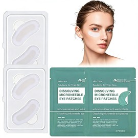 Dissolving Nano Microneedle Eye Patches, Hydrating Gel Eye Masks With Hyaluronic Acid, Reduces Dark Circles & Puffy Eyes, Targets Fine Lines, Brightening Under Eye Care For All Skin Types