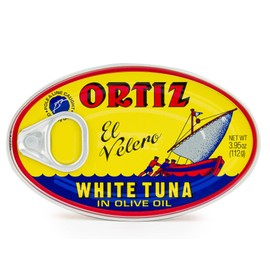 Ortiz White Tuna in Olive Oil, Fresh Tender Slices, Spanish Wild Caught Tuna, High in Protein and Omega 3 Fats, Excellent in Salad, Pasta or Sandwiches - No Need to Add Mayo, 3.95oz Can