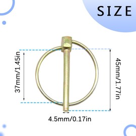 Hocansen 5 Pcs Lynch Pin and Ring 4.5x45mm Shaft Locking Pin Fastener with Ring 3 Point Hitch Pins for Tractors,Trailers and Trucks Mower (4.5*45mm/OX)