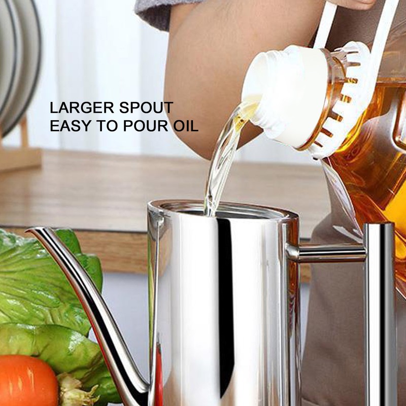 304 Stainless Steel Oil Container Oil Dispenser Bottle Leakproof Vinegar