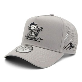 Newera Golf Cap, 9FORTY A-Frame On Par NER36G0636 Collaboration Peanuts Snoopy Laser Perforated ONSPOTZ Hat, gray, Free size