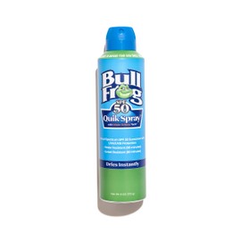 Bullfrog Quik Spray Sunscreen SPF 50 | Oxybenzone & Octinoxate Free | Broad Spectrum Moisturizing UVA/UVB, 6oz