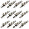 IEUYO Multipurpose Steel Alligator Clips (100-Pack) - Nickel-Plated Silver Crocodile