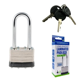 Moving & Storage - 45mm (1-3/4") Long Shackle Ultimate Security Laminated Padlock with Tough Resilience and Weather Resistance (Three Keys Included)