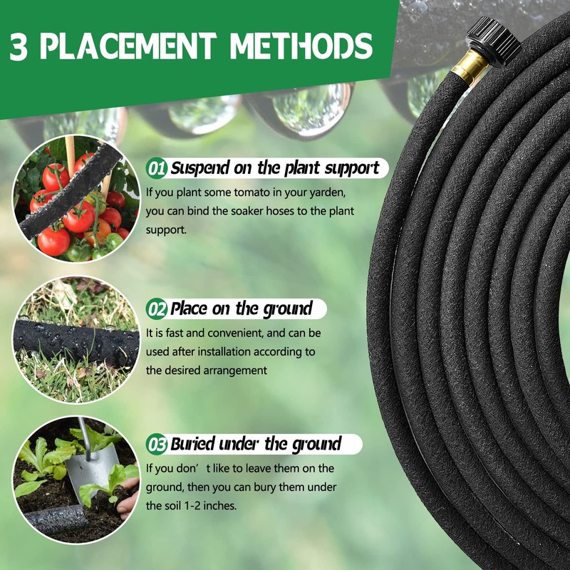 Holldoor 4-Pack Soaker Hose for Garden 10 Ft, Short Soaker
