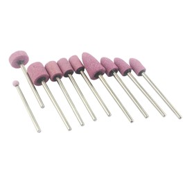 𝐋𝐮𝐨 𝐤𝐞 10 Pcs 85mm Extra Long Shank Rotary Grinding Stones - 1/4'' Round Shank Abrasive Stone Mounted Grinding Bits for Rotary Tools, Drill, Grinder