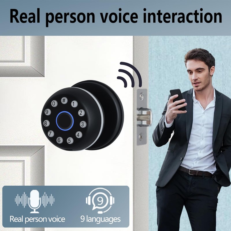 Smart Door Lock - 4-in-1 Keyless Entry Door Knob with