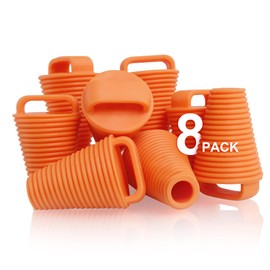 XARILK 8 Packs TPE Kayak Scupper Plug Kit – Universal Waterproof Bungs with Handle (2 Sizes, 3 Colours) for Kayak, Canoe, Motorcycle & More (Coral, Small)