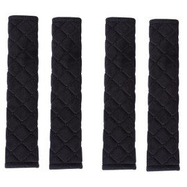 ANDALUS Soft Seat Belt Cover Pad Pack of 4, Drive Safely with Our Comfortable Seatbelt Covers, Universal Usage & Fit for All Cars, Suvs, Trucks & Backpack (Black, 10.8 Inch)